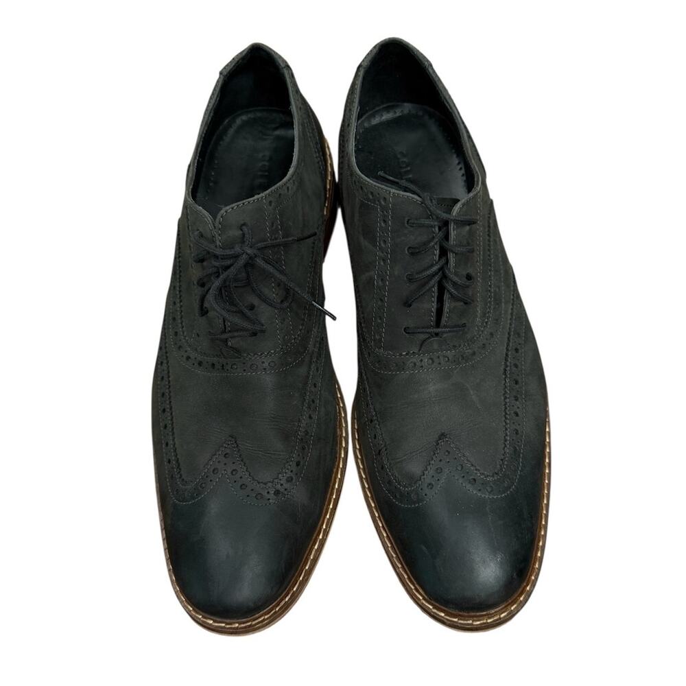 Cole Haan Men’s Colton Black Leather Wingtip Oxford Dress Shoes Size 12 Brogue - Picture 4 of 9